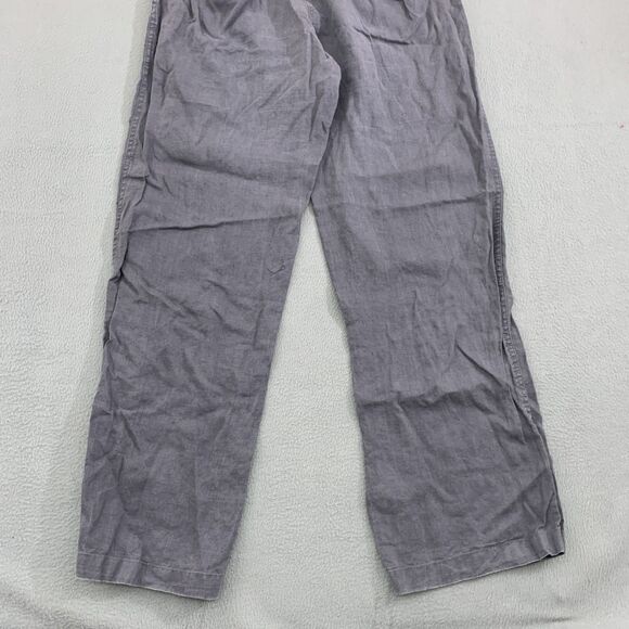 Allen Allen Pants Womens Large Gray Linen Wide Leg Pull On Casual Relaxed Fit - Picture 13 of 14